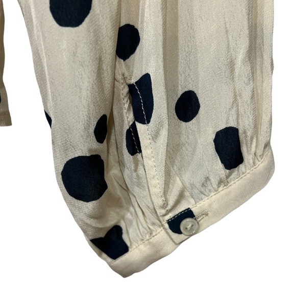 ba&sh Denzel Polka Dot Print Top Blouse Top Ecru Black Sz 6 NWOT - Picture 7 of 12